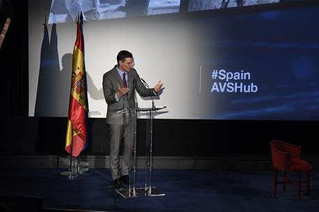 24/03/2021. Pedro Sánchez presenta el plan 'España, Hub Audiovisual de Europa'. El presidente del Gobierno, Pedro Sánchez, durante su interv...