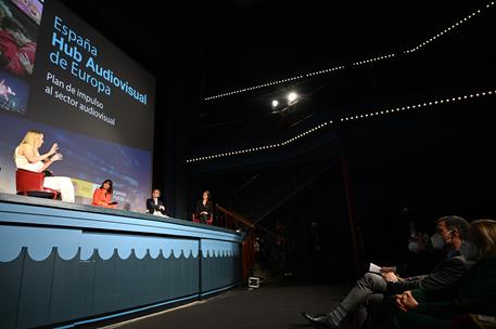 24/03/2021. Pedro Sánchez presenta el plan 'España, Hub Audiovisual de Europa'. El presidente del Gobierno, Pedro Sánchez, sigue las interve...