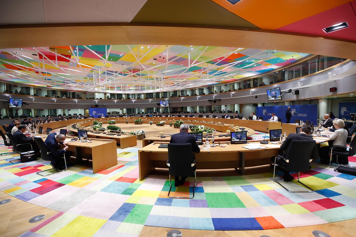 24/05/2021. El presidente del Gobierno participa en el Consejo Europeo Extraordinario. El presidente del Gobierno, Pedro Sánchez, participa ...