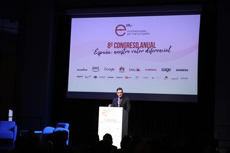 24/11/2021. Pedro Sánchez inaugura el 8º Congreso anual de Multinacionales por marca España. El presidente del Gobierno, Pedro Sánchez, dura...