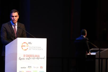 24/11/2021. Pedro Sánchez inaugura el 8º Congreso anual de Multinacionales por marca España. El presidente del Gobierno, Pedro Sánchez, dura...