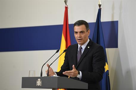 25/05/2021. Pedro Sánchez, en el Consejo Europeo extraordinario (2ª jornada). El presidente del Gobierno, Pedro Sánchez, durante la rueda de...