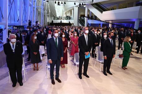 25/07/2021. Pedro Sánchez participa en la ceremonia de entrega de la medalla de oro de Galicia. El rey Felipe VI, el presidente del Gobierno...