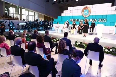 25/07/2021. Pedro Sánchez participa en la ceremonia de entrega de la medalla de oro de Galicia. El rey Felipe VI, el presidente del Gobierno...