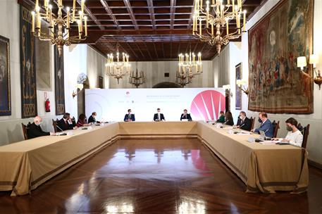25/07/2021. Pedro Sánchez participa en la reunión del Real Patronato de Santiago de Compostela. Reunión del Real Patronato de la Ciudad de S...