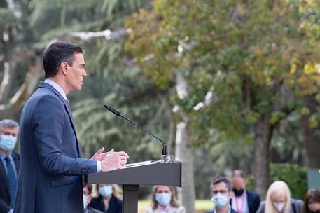 26/02/2021. Sánchez ofrece una rueda de prensa tras el Consejo Europeo. El presidente del Gobierno, Pedro Sánchez, durante la rueda de prens...