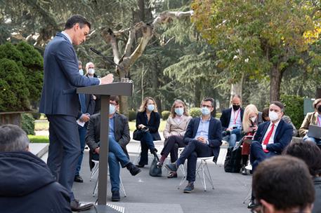 26/02/2021. Sánchez ofrece una rueda de prensa tras el Consejo Europeo. El presidente del Gobierno, Pedro Sánchez, durante la rueda de prens...