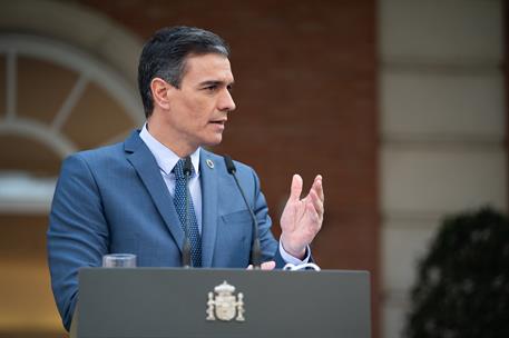 26/02/2021. Sánchez ofrece una rueda de prensa tras el Consejo Europeo. El presidente del Gobierno, Pedro Sánchez, durante la rueda de prens...