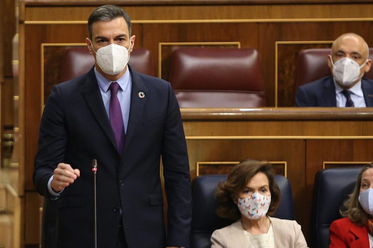 26/05/2021. Pedro Sánchez asiste a la sesión de control en el Congreso. El presidente del Gobierno, Pedro Sánchez, durante la sesión del con...