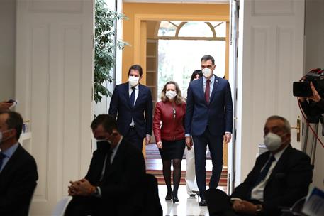 27/01/2021. Pedro Sánchez presenta tres planes estratégicos de la Agenda España Digital 2025. El presidente del Gobierno, Pedro Sánchez, a s...