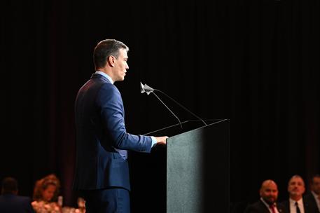 27/06/2021. Pedro Sánchez asiste a la cena de inauguración del Mobile World Congress (MWC). El presidente del Gobierno, Pedro Sánchez, duran...