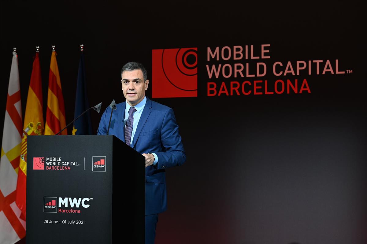 27/06/2021. Pedro Sánchez asiste a la cena de inauguración del Mobile World Congress (MWC). El presidente del Gobierno, Pedro Sánchez, duran...