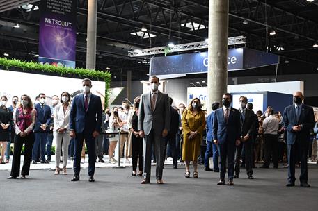 28/06/2021. Pedro Sánchez asiste a la inauguración del Mobile World Congress 2021. El presidente del Gobierno, Pedro Sánchez, junto a S.M. e...