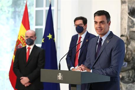 28/07/2021. Pedro Sánchez preside las tomas de posesión de altos cargos de Presidencia del Gobierno. El presidente del Gobierno, Pedro Sánch...