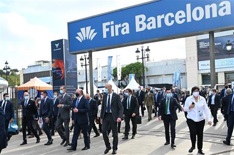 30/09/2021. Pedro Sánchez visita el Salón del Automóvil (Automobile Barcelona 2021). La Fira de Barcelona acoge la XLI Edición del Salón Int...