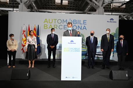 30/09/2021. Pedro Sánchez visita el Salón del Automóvil (Automobile Barcelona 2021). El rey Felipe VI inaugura la XLI Edición del Salón Inte...