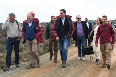 1/12/2022. Pedro Sánchez visita el Parque Nacional de Doñana. El presidente del Gobierno, Pedro Sánchez, ha visitado las fincas Las Marismil...
