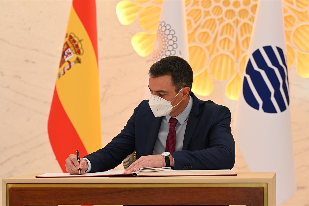 2/02/2022. Pedro Sánchez participa en el acto institucional del Día Nacional de España en la Expo de Dubái 2020. El presidente del Gobierno,...