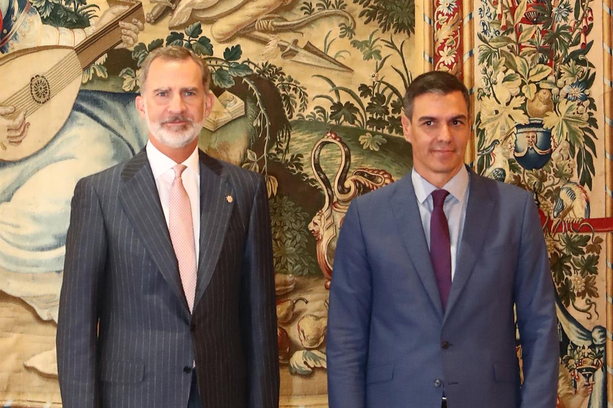 2/08/2022. Despacho del presidente del Gobierno con el Rey Felipe VI