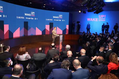 4/04/2022. Pedro Sánchez inaugura el II foro económico 'Wake Up, Spain!'. El presidente del Gobierno, Pedro Sánchez, interviene en el acto d...