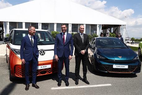 5/05/2022. Sánchez asiste a la presentación de la gigafactoría de baterías del Grupo Volkswagen en Sagunto. El presidente del Gobierno, Pedr...