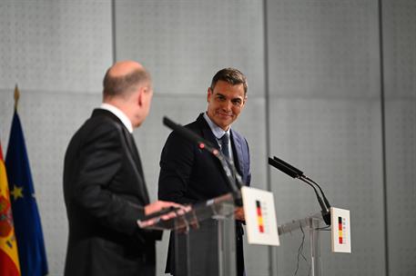 5/10/2022. Pedro S&#225;nchez preside la XXV Cumbre Hispano-Alemana junto al canciller Olaf Scholz