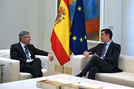 6/07/2022. Pedro S&#225;nchez se re&#250;ne con el presidente de PriceWaterhouseCoopers Global, Robert Edward Moritz