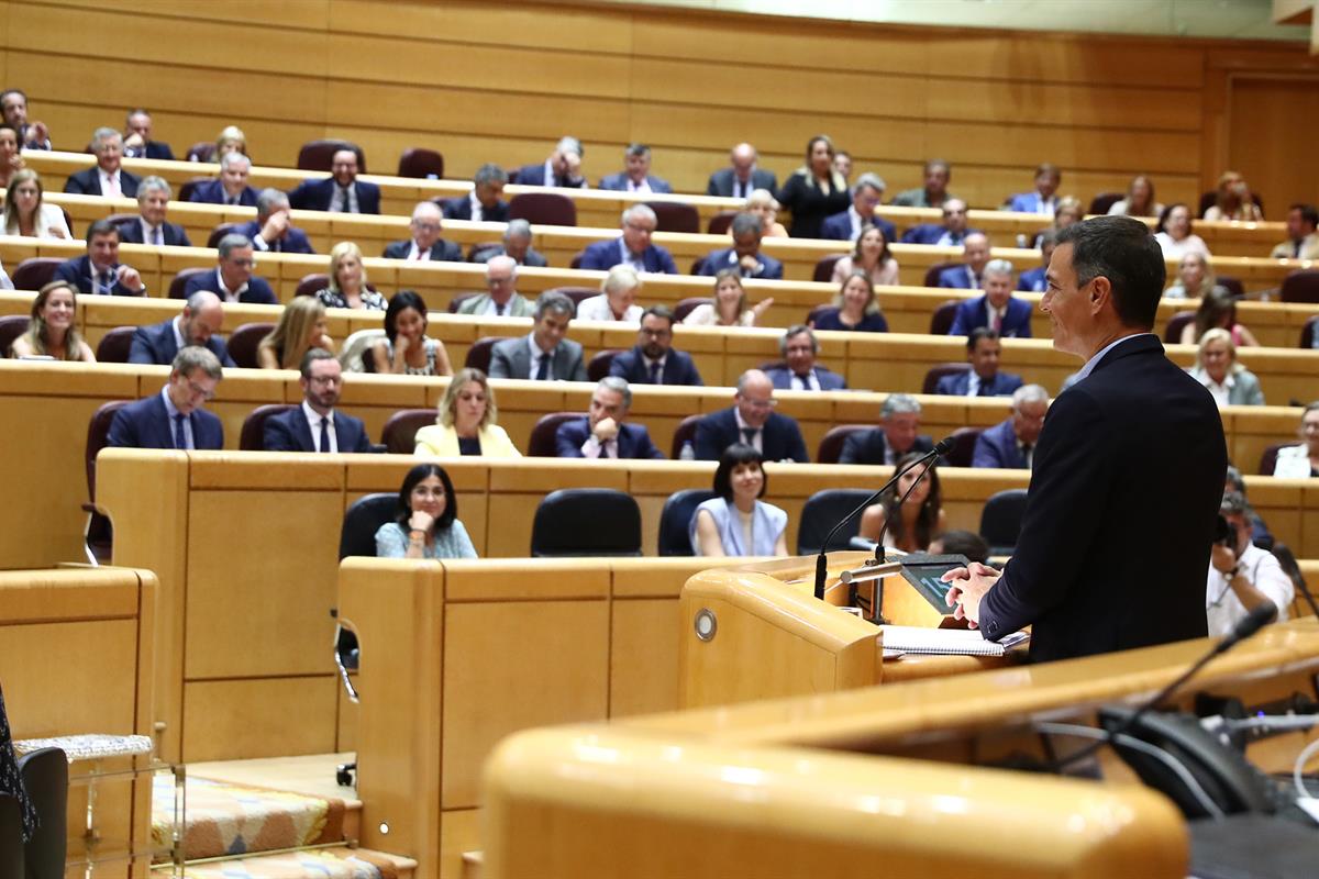 6/09/2022. El presidente del Gobierno comparece en el Pleno del Senado