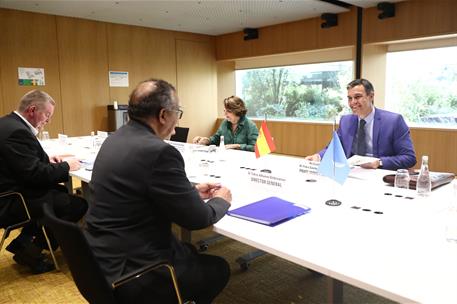 7/07/2022. Pedro Sánchez se reúne con el director general de la OMS