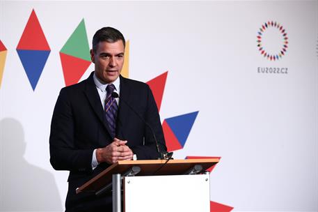 7/10/2022. Pedro S&#225;nchez asiste a la reuni&#243;n informal de los jefes de Estado y de Gobierno de la UE. El presidente del Gobierno, Pedro S&#225;nch...