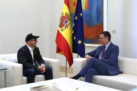 9/06/2022. Pedro Sánchez mantiene un encuentro con el consejero delegado de Code.org. Pedro Sánchez durante su encuentro con el consejero de...