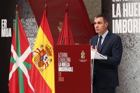 10/07/2022. Pedro S&#225;nchez participa en el homenaje a las V&#237;ctimas del Terrorismo