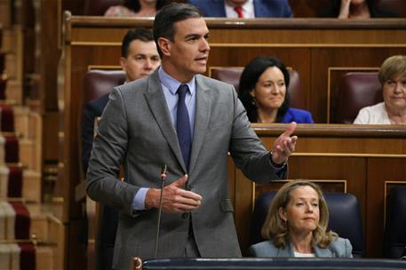 11/05/2022. Pedro Sánchez asiste a la sesión de control en el Congreso. El presidente del Gobierno, Pedro Sánchez, durante su intervención e...