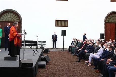 12/03/2022. Pedro Sánchez asiste al Acto de Homenaje a la Ejemplaridad del Pueblo de La Palma. El presidente del Gobierno, Pedro Sánchez, ju...