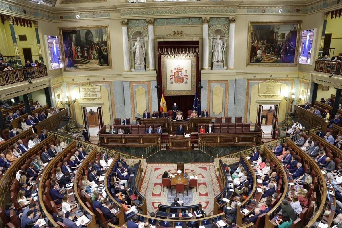 12/07/2022. El presidente del Gobierno participa en el Debate sobre el Estado de la Nación. El Pleno del Congreso de los Diputados durante l...