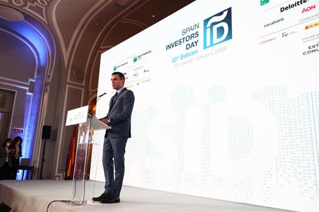 13/01/2022. Pedro Sánchez clausura la XII edición del Foro Financiero Internacional 'Spain Investors Day'. El presidente del Gobierno, Pedro...