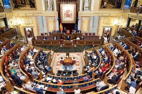 13/10/2022. Pedro S&#225;nchez comparece ante el Pleno del Congreso. El presidente del Gobierno, Pedro S&#225;nchez, durante su intervenci&#243;n ante el P...