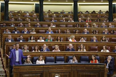 14/09/2022. Pedro S&#225;nchez asiste a la sesi&#243;n de control en el Congreso. El presidente del Gobierno, Pedro S&#225;nchez, durante su intervenci&#243;n e...