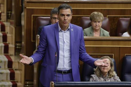 14/09/2022. Pedro S&#225;nchez asiste a la sesi&#243;n de control en el Congreso. El presidente del Gobierno, Pedro S&#225;nchez, durante la sesi&#243;n del con...