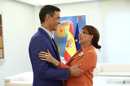 14/09/2022. Sánchez recibe a la secretaria general de la Conferencia de las Naciones Unidas sobre Comercio y Desarrollo. El presidente del G...