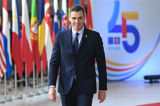 14/12/2022. Pedro Sánchez attends the EU-ASEAN Summit. The President of the Government of Spain, Pedro Sánchez, upon his arrival at the Summ...
