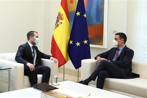 El presidente del Gobierno, Pedro Sánchez, durante la reunión