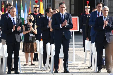 15/07/2022. Espa&#241;a rinde homenaje a las v&#237;ctimas de la pandemia y reconoce la labor del personal sanitario. El presidente del Gobierno, Pedr...