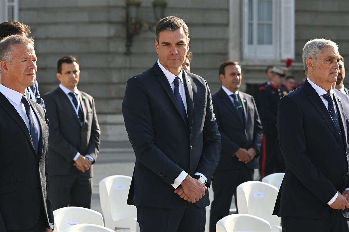 15/07/2022. España rinde homenaje a las víctimas de la pandemia y reconoce la labor del personal sanitario. El presidente del Gobierno, Pedr...