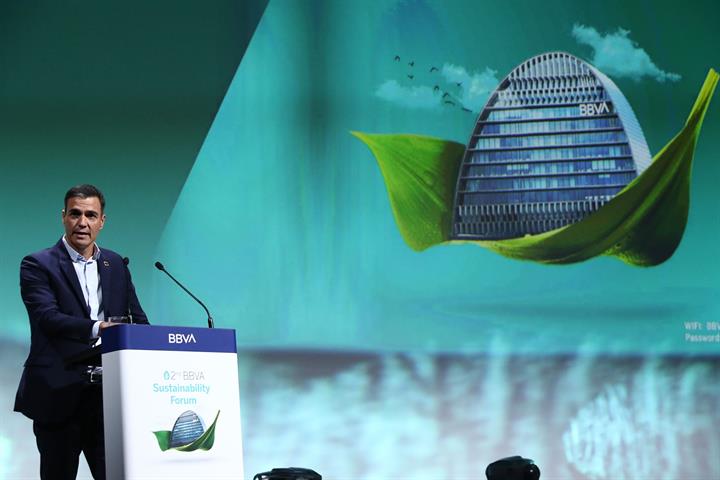 15/09/2022. Pedro Sánchez interviene en el acto inaugural del II BBVA Sustainability Forum. El presidente del Gobierno, Pedro Sánchez, duran...