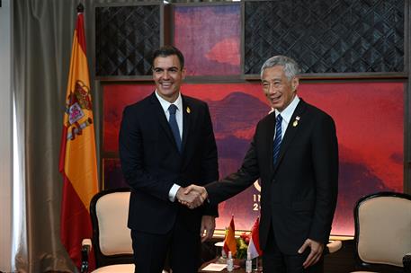 15/11/2022. Pedro S&#225;nchez participa en la Cumbre del G20 (primera jornada). El presidente del Gobierno, Pedro S&#225;nchez, mantiene una reuni&#243;n ...