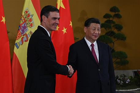 15/11/2022. El presidente del Gobierno se re&#250;ne con el presidente de China. El presidente del Gobierno de Espa&#241;a, Pedro S&#225;nchez, y el presid...