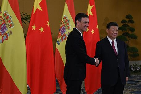 15/11/2022. El presidente del Gobierno se re&#250;ne con el presidente de China. El presidente del Gobierno, Pedro S&#225;nchez, y el presidente de la...