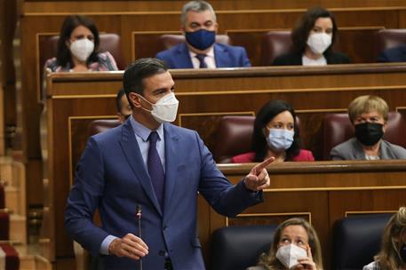 16/02/2022. Pedro Sánchez asiste a la sesión de control en el Congreso. El presidente del Gobierno, Pedro Sánchez, durante su intervención e...