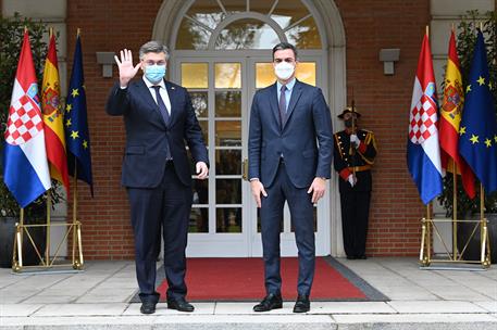 16/03/2022. El presidente recibe al primer ministro de la República de Croacia, Andrej Plenković. El primer ministro de la República de Croa...